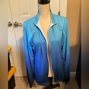 Blue ombré bicycle jacket